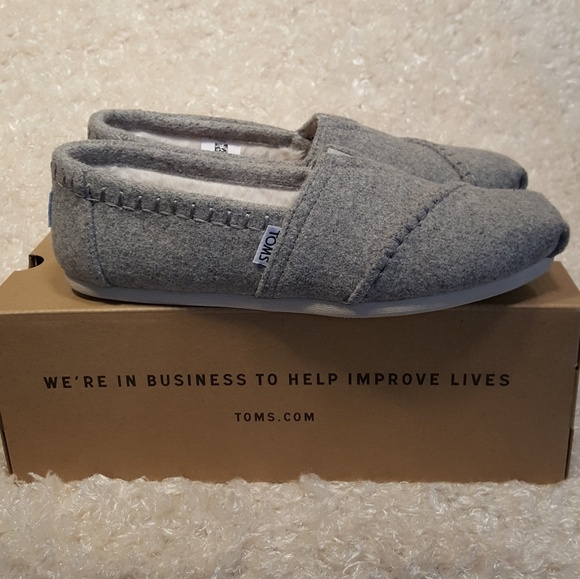 Toms Shoes - Toms Classic Drizzle Grey Wool/ Faux Shearling